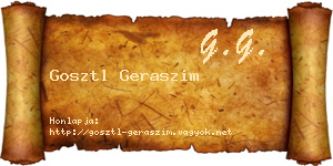 Gosztl Geraszim névjegykártya
